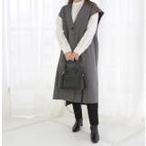 Vカットヘリンボーンロングベスト | MODE ROBE | 詳細画像10
