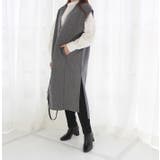 Vカットヘリンボーンロングベスト | MODE ROBE | 詳細画像11