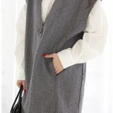 Vカットヘリンボーンロングベスト | MODE ROBE | 詳細画像14