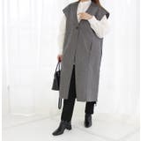 Vカットヘリンボーンロングベスト | MODE ROBE | 詳細画像15