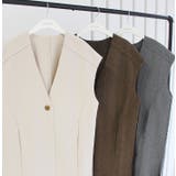 Vカットヘリンボーンロングベスト | MODE ROBE | 詳細画像24