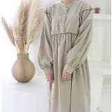 バイカラーステッチウエストタックワンピース | MODE ROBE | 詳細画像10
