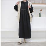 バイカラーステッチウエストタックワンピース | MODE ROBE | 詳細画像16