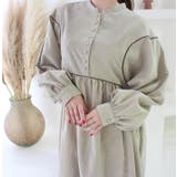 バイカラーステッチウエストタックワンピース | MODE ROBE | 詳細画像3