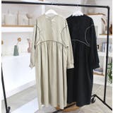 バイカラーステッチウエストタックワンピース | MODE ROBE | 詳細画像5