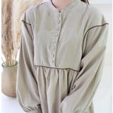 バイカラーステッチウエストタックワンピース | MODE ROBE | 詳細画像9