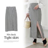 スリットチェックタイトスカート | MODE ROBE | 詳細画像1