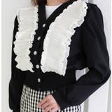ブラック | フリルギャザーカーディガン | MODE ROBE