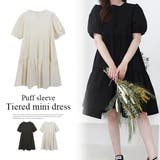 パフスリーブティアードミニワンピース | MODE ROBE | 詳細画像1