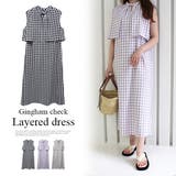 3WAYギンガムチェックレイヤードワンピース | MODE ROBE | 詳細画像1