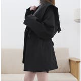 ブラック | セーラーカラーミドル丈ジャケット | MODE ROBE