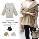 セーラーカラーミドル丈ジャケット | MODE ROBE | 詳細画像1