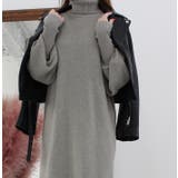 ライトグレー | バルーンスリーブロングニットワンピース | MODE ROBE