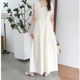 Vネックジャガードティアードワンピース | MODE ROBE | 詳細画像18 