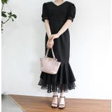 Vネックツイードマーメイドワンピース | MODE ROBE | 詳細画像3