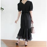 Vネックツイードマーメイドワンピース | MODE ROBE | 詳細画像4