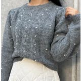 グレー | パール付きデザインニット | MODE ROBE