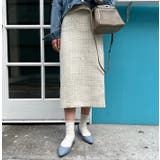 アイボリー | ツイードペンシルスカート | MODE ROBE