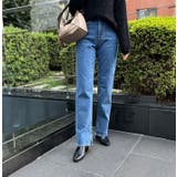 ブルー | スリットデニムパンツ | MODE ROBE