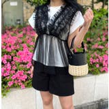 ブラック | チュールキャミセットトップス | MODE ROBE