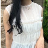 アイボリー | チュールティアードノースリーブトップス | MODE ROBE