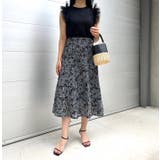 ブラック | ギンガムデザインレーススカート | MODE ROBE