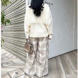 フリンジチェックワイドパンツ | MODE ROBE | 詳細画像5