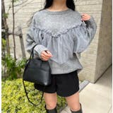 グレー | チュールデザインニット | MODE ROBE