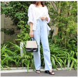 ペーパー×エコレザーバッグ ブラック ベージュ | MODE ROBE | 詳細画像5 