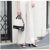 ペーパー×エコレザーバッグ ブラック ベージュ | MODE ROBE | 詳細画像6 