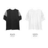 ドットチュールスリーブTシャツ ブラック ホワイト | MODE ROBE | 詳細画像2 