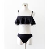 フリル×レースアップモノキニ 水着 ブラック | MODE ROBE | 詳細画像9 