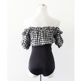 リボンオフショルモノキニ 水着 チェック | MODE ROBE | 詳細画像10 