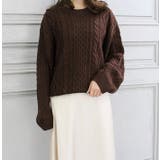 ブラウン | バックオープンケーブルプルオーバー | MODE ROBE