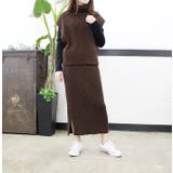 ブラウン | リブニットセットアップ | MODE ROBE