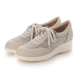 ライトグレーコンビ | 【3E】レース素材ファスナー付きスニーカー | Mode et Jacomo×ing