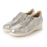 シルバー | 【3E】ファスナー付きヒールアップスニーカー | Mode et Jacomo×ing