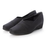 ブラック | 【撥水】【3E】アシンメトリーデザインウエッジシューズ | Mode et Jacomo×ing