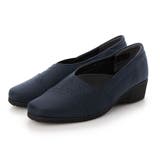 ネイビー | 【撥水】【3E】アシンメトリーデザインウエッジシューズ | Mode et Jacomo×ing
