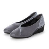 グレーコンビ | 【3E】コンビネーションウェッジソールパンプス | Mode et Jacomo×ing