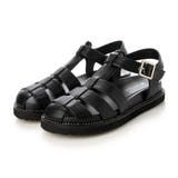 ブラック | 厚底ビジューグルカサンダル | Mode et Jacomo×ing