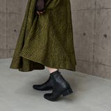 【レイン対応】スクエアトゥローヒールブーツ | Mode et Jacomo×ing | 詳細画像1 