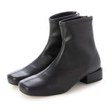 ブラック | 【レイン対応】スクエアトゥローヒールブーツ | Mode et Jacomo×ing