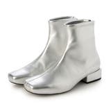 シルバー | 【レイン対応】スクエアトゥローヒールブーツ | Mode et Jacomo×ing
