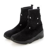 ブラック | ビジュー付きニットブーツ | Mode et Jacomo×ing