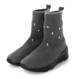 グレー | ビジュー付きニットブーツ | Mode et Jacomo×ing