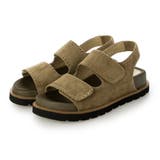 ベージュスエード | ベルクロフラットサンダル | Mode et Jacomo×ing