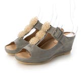 ライトグレースエード | ビジュー付きTストラップサンダル | Mode et Jacomo×ing