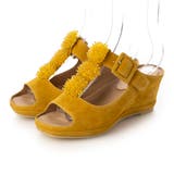 イエロースエード | ビジュー付きTストラップサンダル | Mode et Jacomo×ing