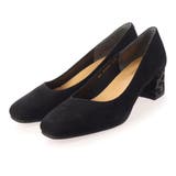 ブラックスエード | 【クッション入り】チャンキーヒールパンプス | Mode et Jacomo×ing